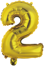 Balónek foliový narozeniny číslo 2 zlatý 33cm x 20cm