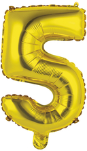 Balónek foliový narozeniny číslo 5 zlatý 35 cm