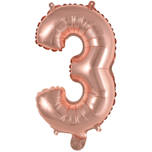 Balónek foliový narozeniny číslo 3 růžovo-zlaté 35cm