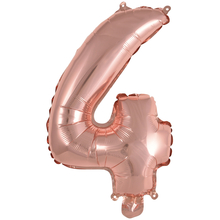 Balónek foliový narozeniny číslo 4 růžovo-zlaté 35cm