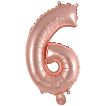Balónek foliový narozeniny číslo 6 růžovo-zlaté 35cm