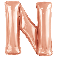 Písmeno N růžovo-zlaté foliový balónek 86 cm
