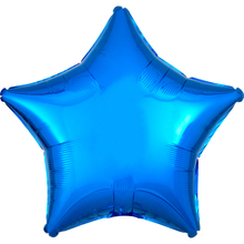 Balónek hvězda modrá metalická
