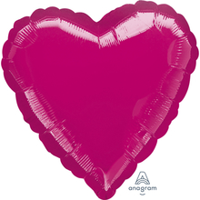 Balónek srdce tmavě růžové foliové