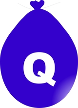 Balónek písmeno Q modré
