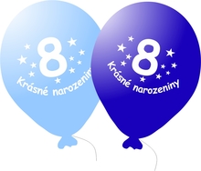 Narozeninové balónky modré s potiskem 8 - 5 ks