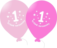 Narozeninové balónky růžové s potiskem 1 - 5 ks