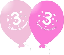 Narozeninové balónky růžové s potiskem 3 - 5 ks