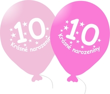 Narozeninové balónky růžové s potiskem 10 - 5 ks