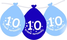 Narozeninové balónky modrý s potiskem 10 visící - 5 ks