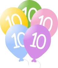Balónky s číslem 10, 5ks