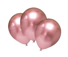 Balónky chromové růžovo-zlaté 6 ks 30 cm