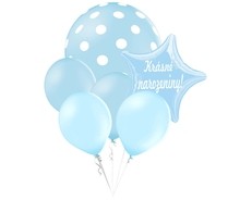 Balónky puntíky set Krásné narozeniny! hvezda