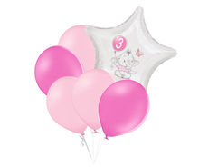 Set 3.narozeniny růžový slon hvězda foliový balónek