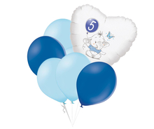 Set 5.narozeniny modrý slon srdce foliový balónek
