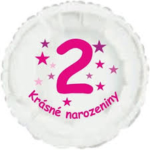 Krásné 2. narozeniny fóliový balónek kruh pro holky