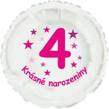 Krásné 4. narozeniny fóliový balónek kruh pro holky