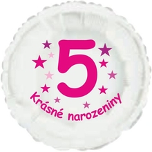 Krásné 5. narozeniny fóliový balónek kruh pro holky