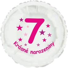 Krásné 7. narozeniny fóliový balónek kruh pro holky