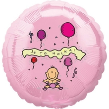 Balónek fóliový světle růžový kruh Je to holka!