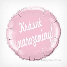 Fóliový balónek kruh světle růžový Krásné narozeniny!