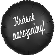 Balónek fóliový černý kruh Krásné narozeniny! 