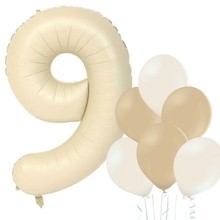 Balónek číslo 9 krémový 66 cm