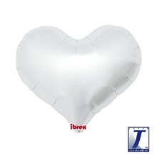 Balónek stříbrný metalický srdce 35 cm, který létá 30 dní